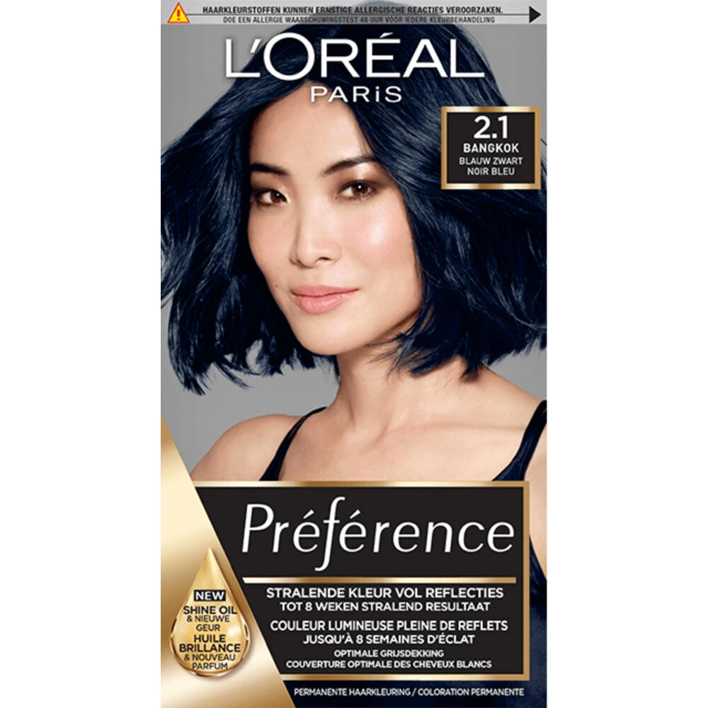 L'Oreal Lu0027Oréal Preference Haarkleuring 2.1 Bangkok - Blauw Zwart 3 L'Oreal Lu0027Oréal Preference Haarkleuring 2.1 Bangkok - Blauw Zwart