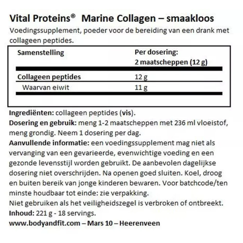 Vital Proteins Marine Collageen 6 Vital Proteins Marine Collageen - Afbeelding 4