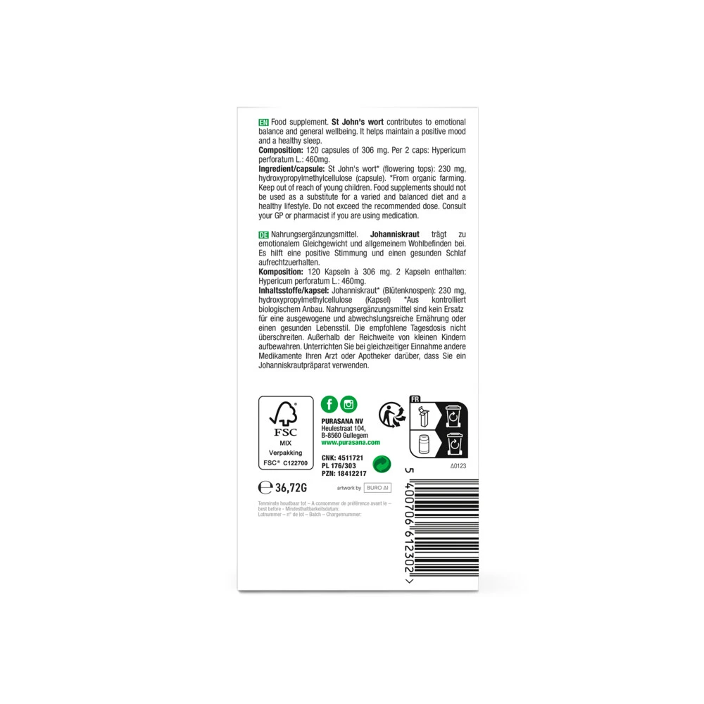 Purasana Sint-Janskruid Bio 5 Purasana Sint-Janskruid Bio - Afbeelding 3