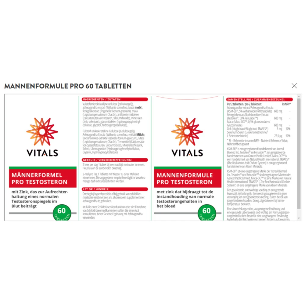 Vitals Mannenformule Pro Testosteron 4 Vitals Mannenformule Pro Testosteron - Afbeelding 2