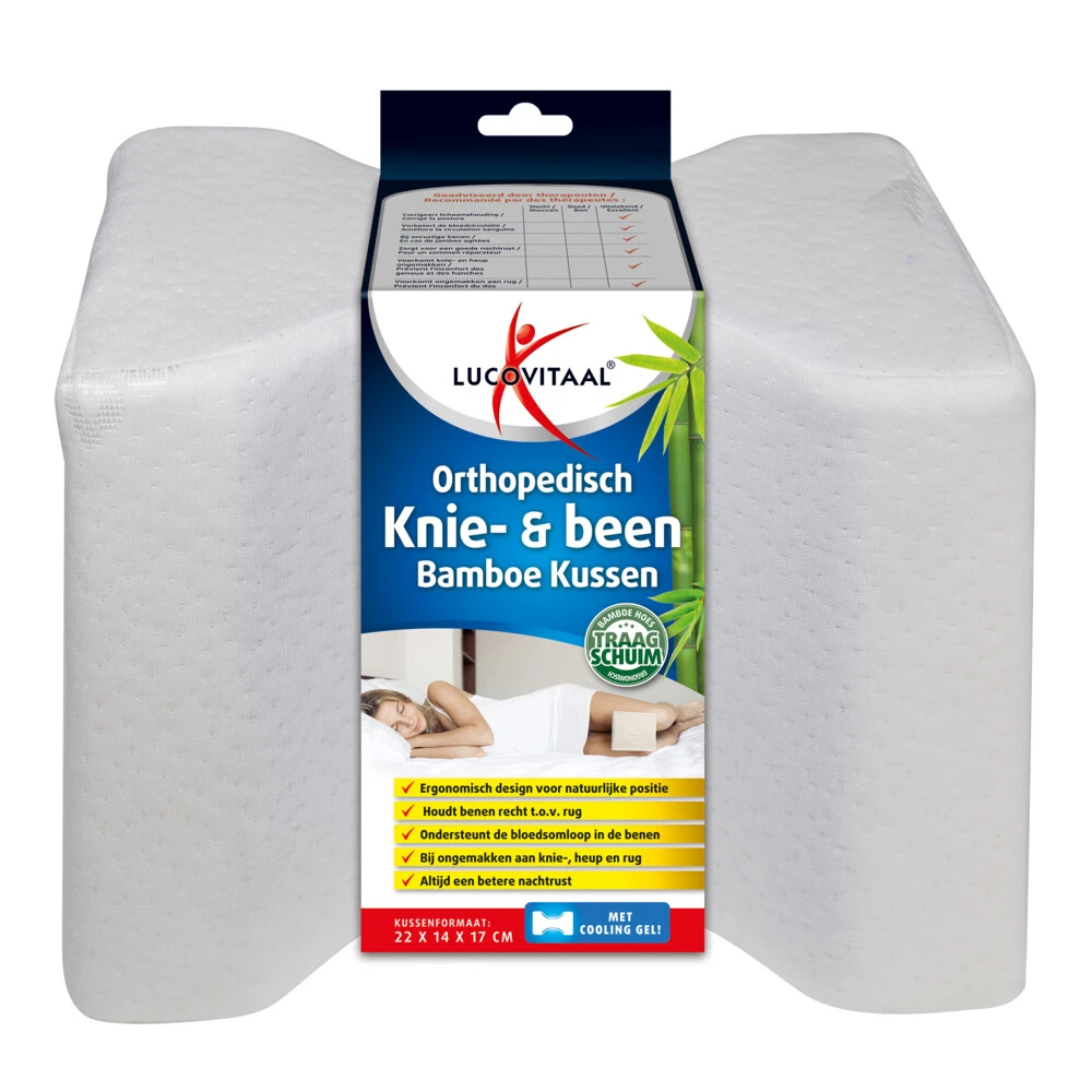 Lucovitaal Knie & Been Kussen Bamboe 3 Lucovitaal Knie & Been Kussen Bamboe