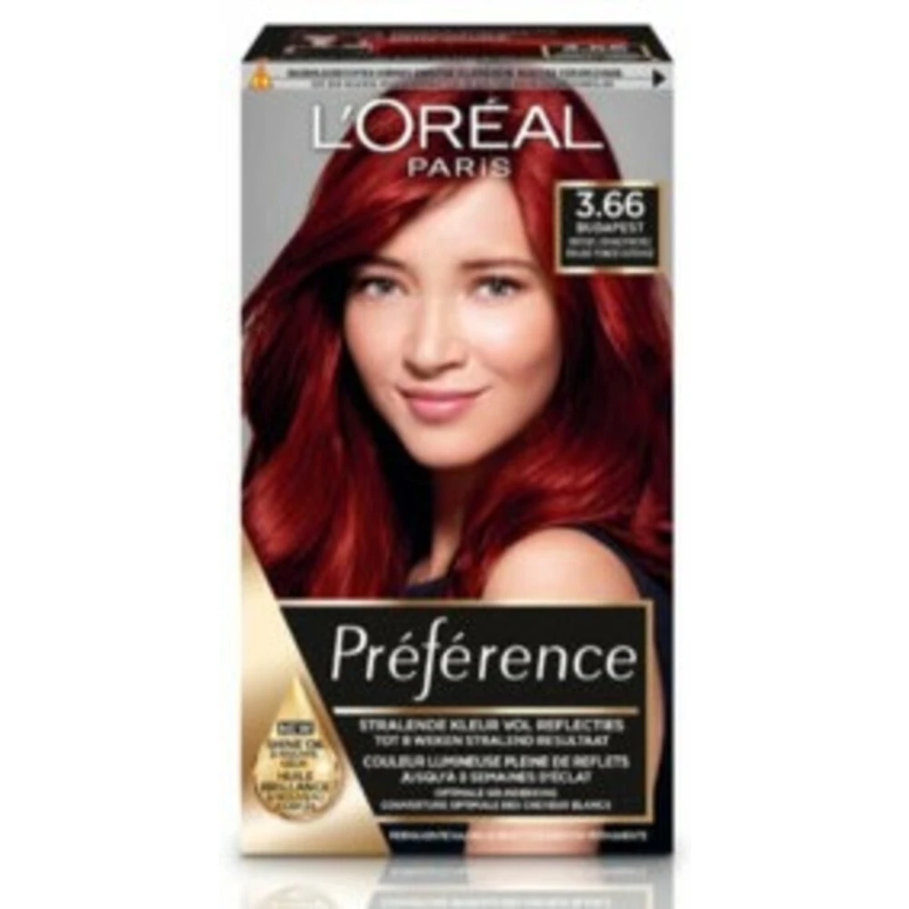 L'Oreal Lu0027Oréal Preference Haarkleuring 3.66 Intens Donkerrood 3 L'Oreal Lu0027Oréal Preference Haarkleuring 3.66 Intens Donkerrood