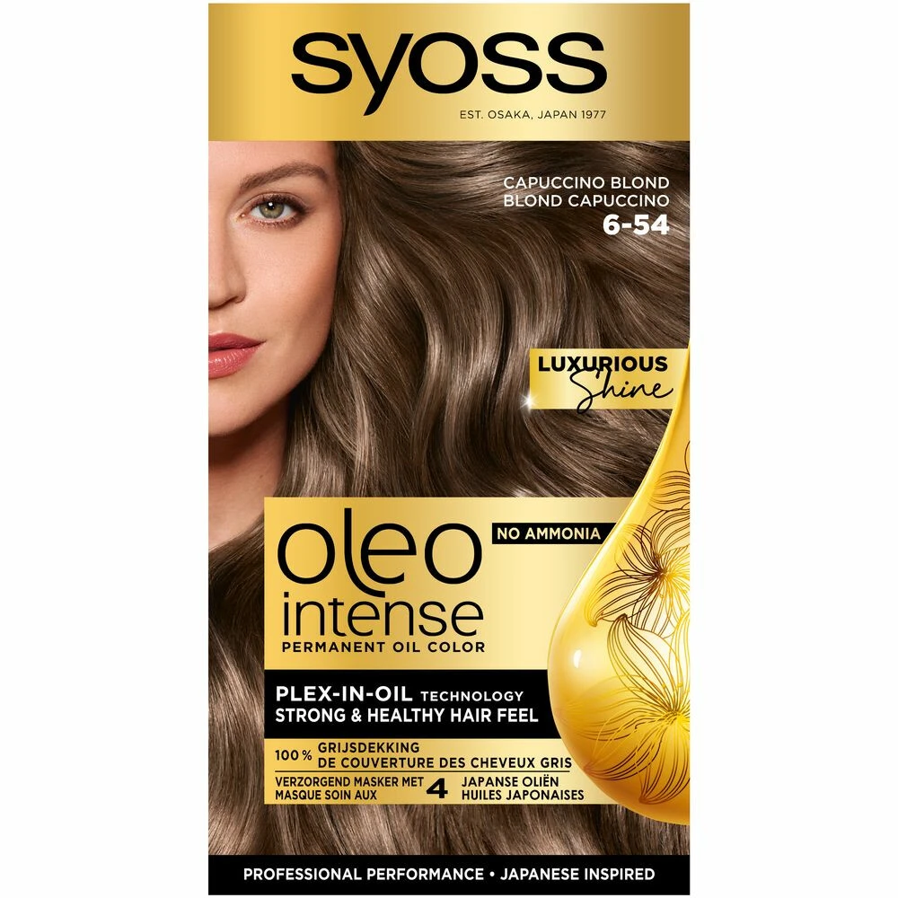 Syoss Oleo Intense 6-54 Capuccino Blond Haarverf 3 Syoss Oleo Intense 6-54 Capuccino Blond Haarverf