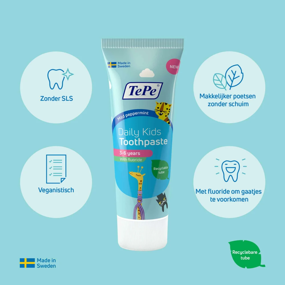 12x TePe Daily Kindertandpasta 5 12x TePe Daily Kindertandpasta - Afbeelding 3