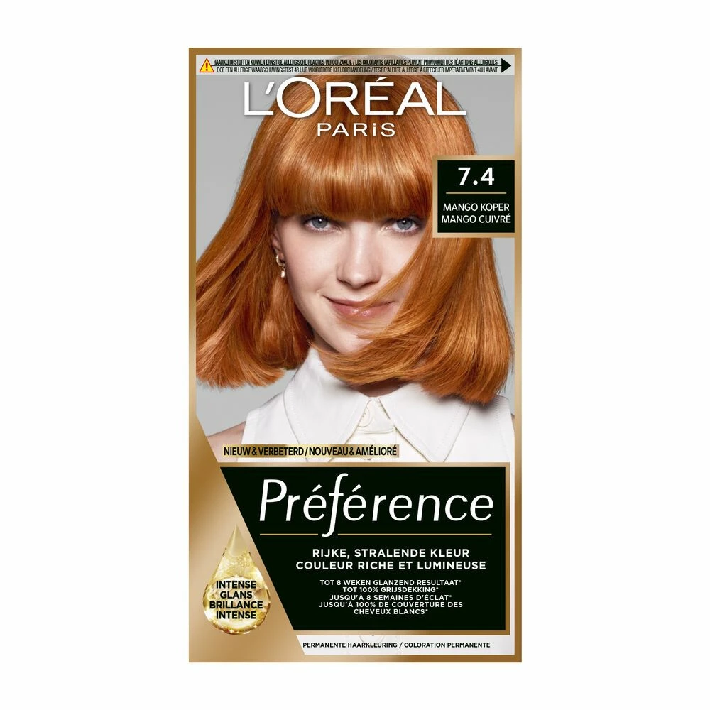 L'Oreal Lu0027Oréal Preference Haarkleuring 7.4 Intens Koperrood 3 L'Oreal Lu0027Oréal Preference Haarkleuring 7.4 Intens Koperrood