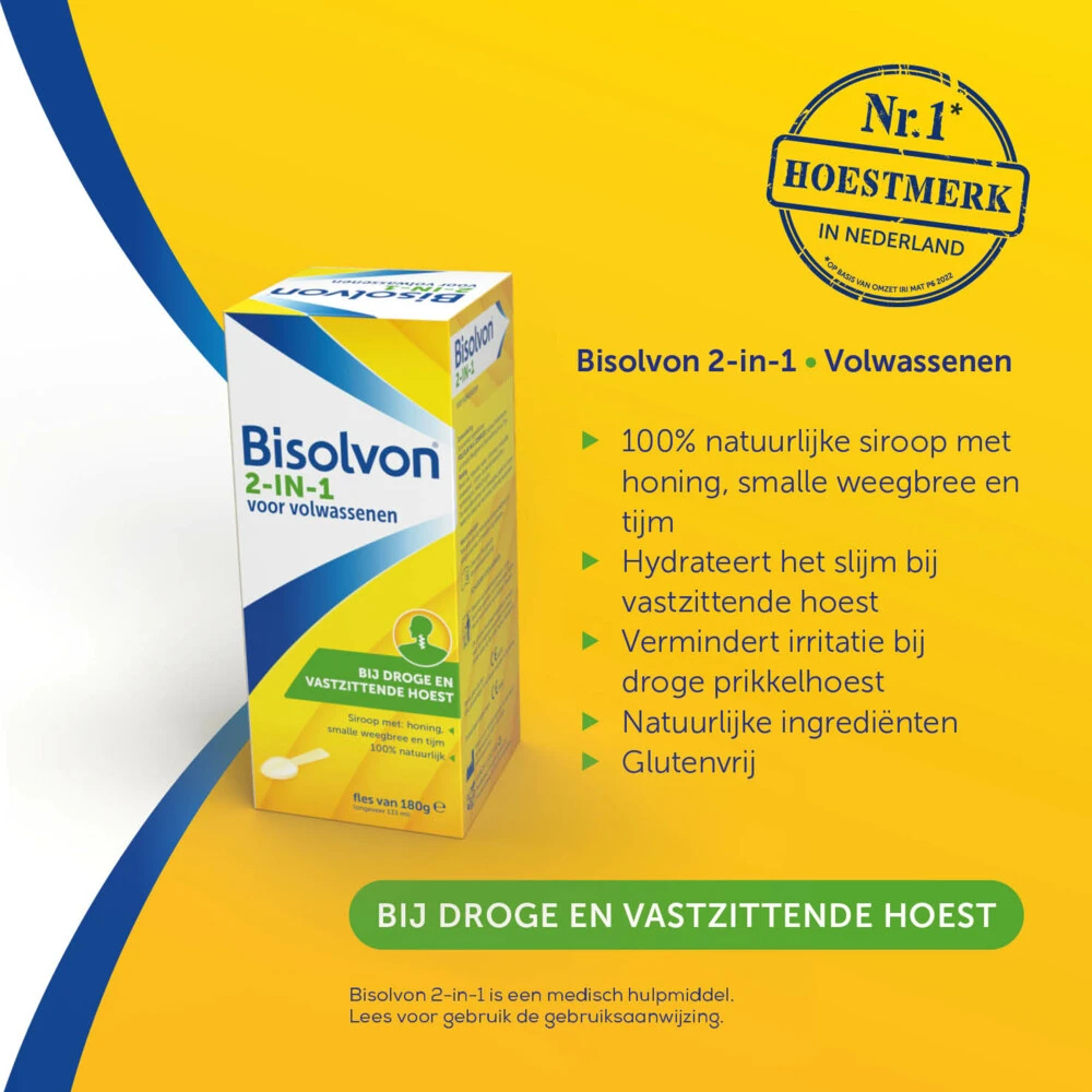 Bisolvon Hoestsiroop 2-in-1 Volwassenen 4 Bisolvon Hoestsiroop 2-in-1 Volwassenen - Afbeelding 2